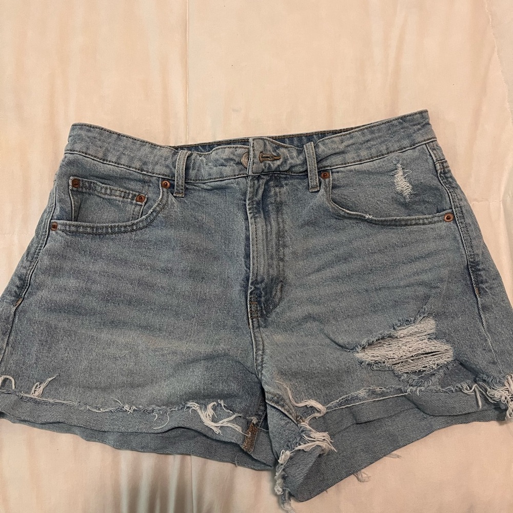 No Boundaries Blue Shorts Distressed High-Waisted